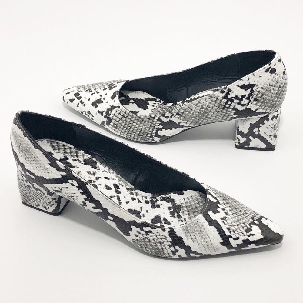 Zara Trafaluc Python Block Heel Pumps SZ 39